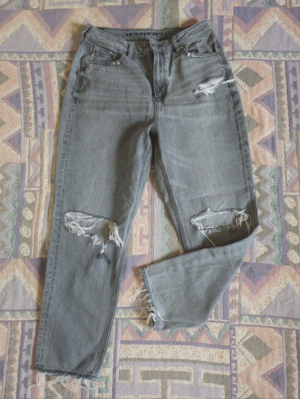 American Eagle Distressed Mom Jeans Size 10 Regular